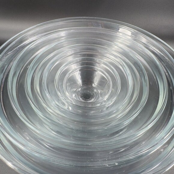 Bormioli Rocco Clear Round Nesting Bowls Set 8 Tempered Glass Bowls Dishes VTG - Picture 11 of 15
